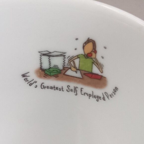 World's Greatest Self Employed Person Porcelain Mug History & Heraldry Kitsch - Picture 4 of 8